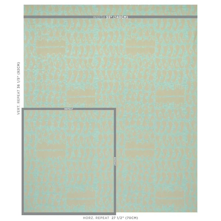 Schumacher 80381 Nallamala Fabric Ocean fabric swatch