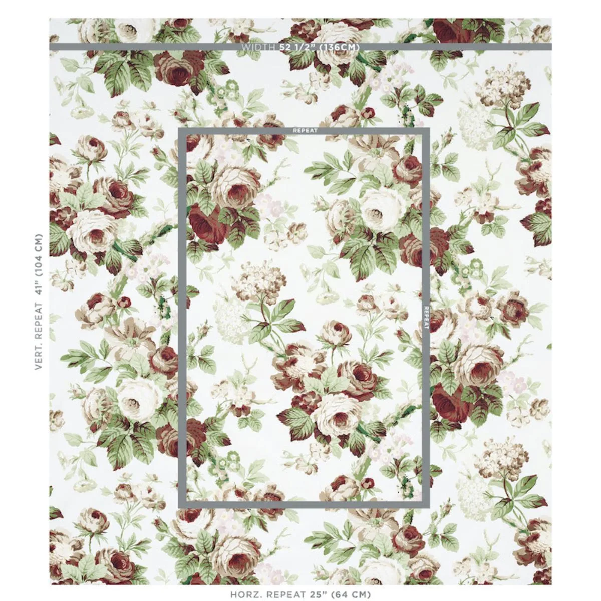 Schumacher 177201 Nancy Floral Grisaille fabric swatch