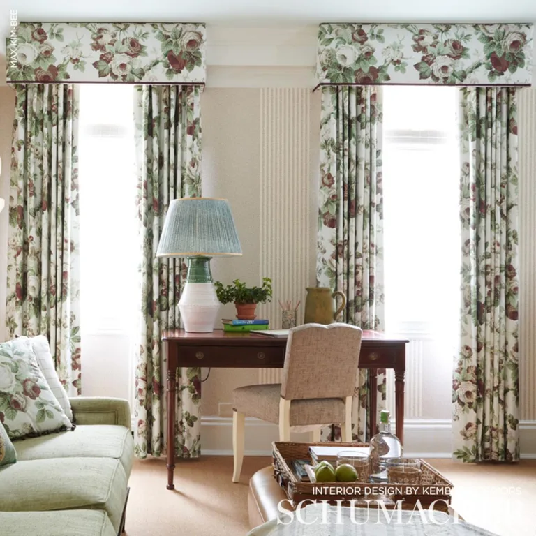 Schumacher 177201 Nancy Floral Grisaille fabric swatch