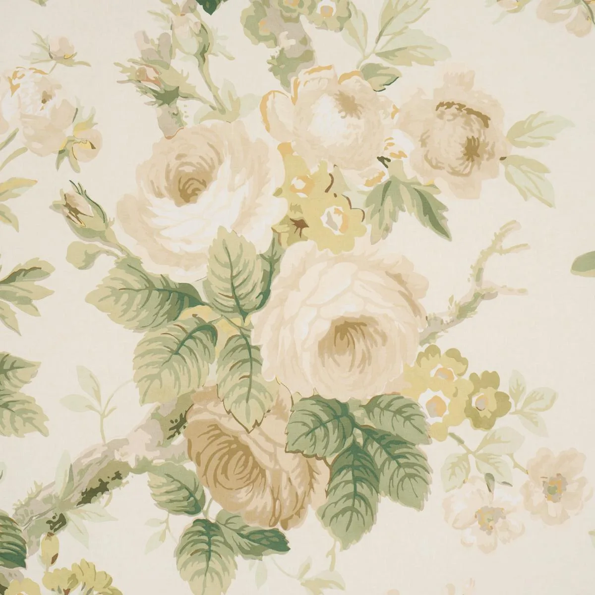 Schumacher 177206 Nancy Floral Ivory fabric swatch