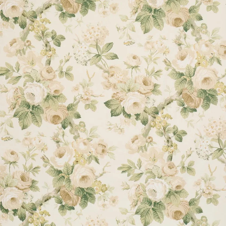 Schumacher 177206 Nancy Floral Ivory fabric swatch