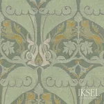 Schumacher RF916CR60 Nasrid Lions Sage fabric swatch