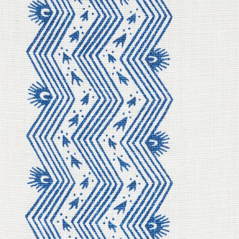 Schumacher 177700 Nauset Stripe Indigo fabric swatch