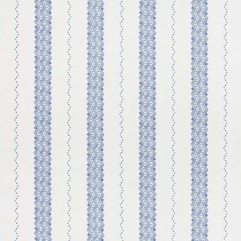 Schumacher 177700 Nauset Stripe Indigo fabric swatch
