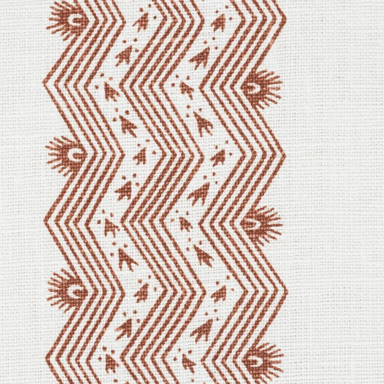 Schumacher 177703 Nauset Stripe Sienna fabric swatch