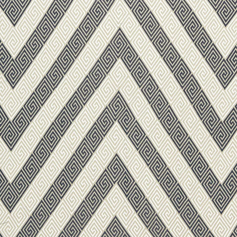 Schumacher 65792 Nebaha Embroidery Charcoal fabric swatch