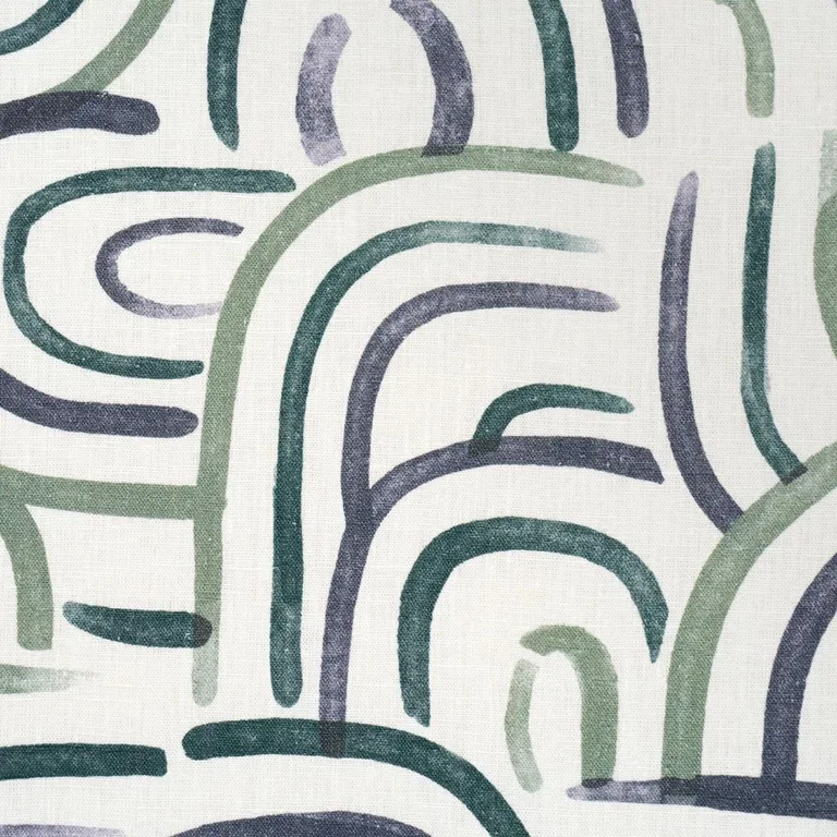 Schumacher 182361 New Beat Blue & Green fabric swatch
