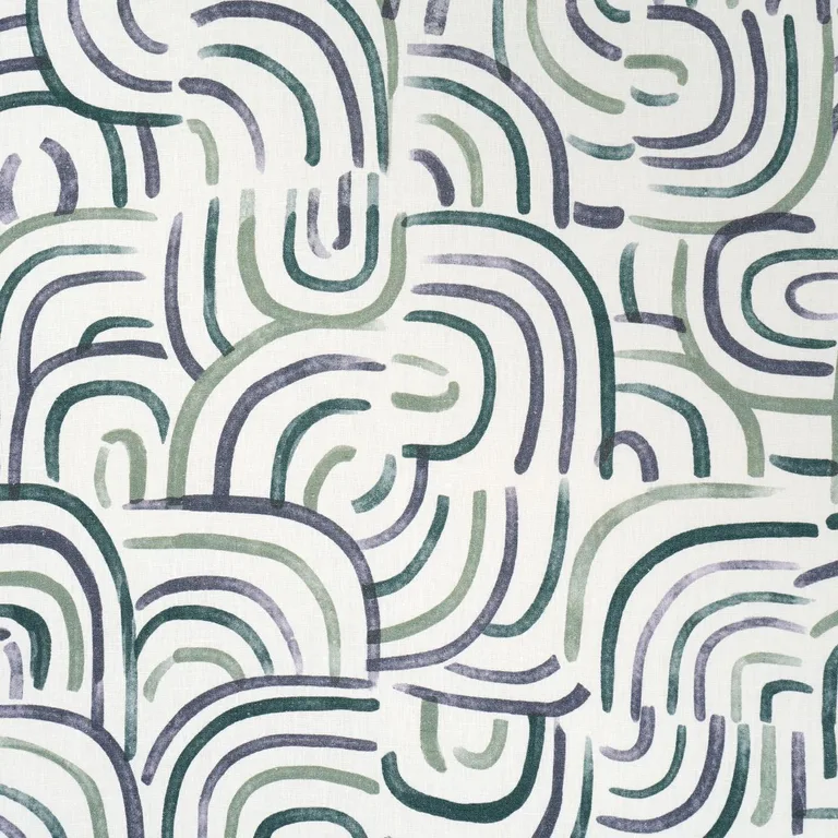 Schumacher 182361 New Beat Blue & Green fabric swatch