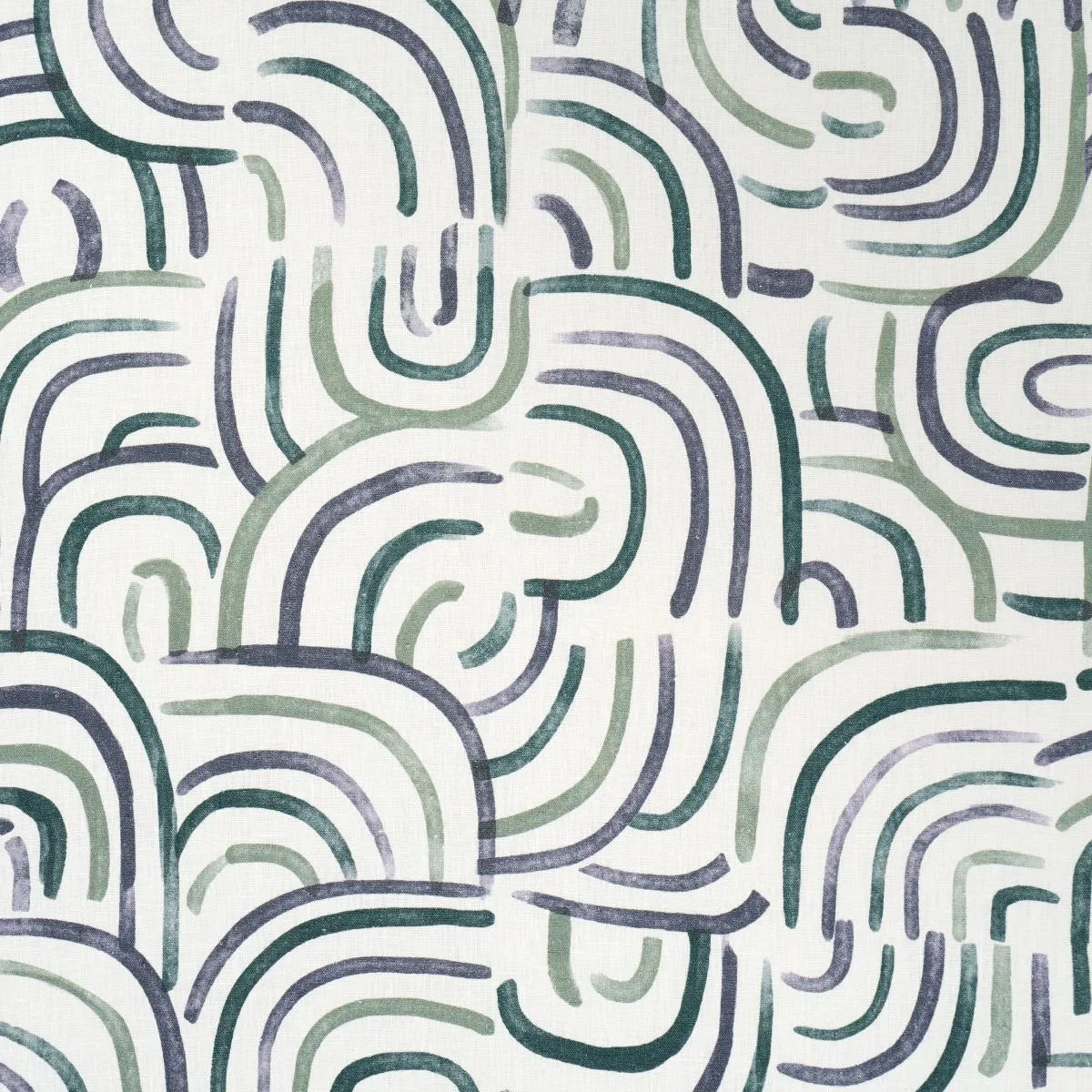 Schumacher 182361 New Beat Blue & Green fabric swatch