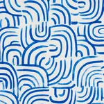 Schumacher 182360 New Beat Bright Blue fabric swatch