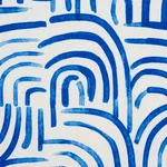 Schumacher 182360 New Beat Bright Blue fabric swatch