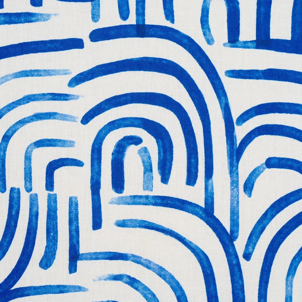Schumacher 182360 New Beat Bright Blue fabric swatch