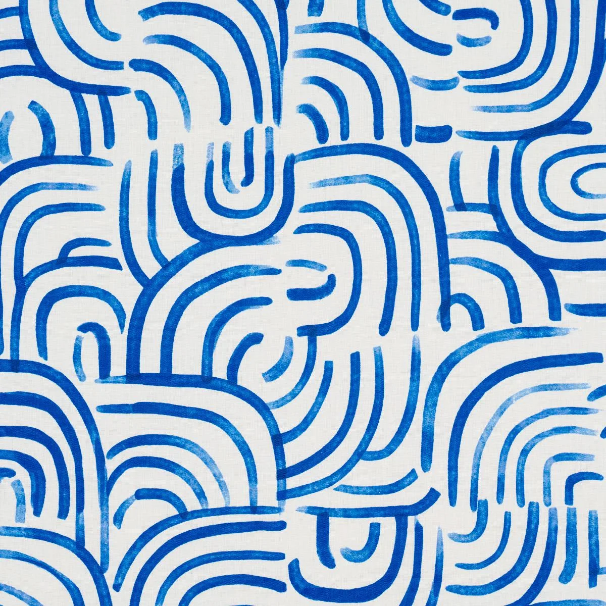 Schumacher 182360 New Beat Bright Blue fabric swatch