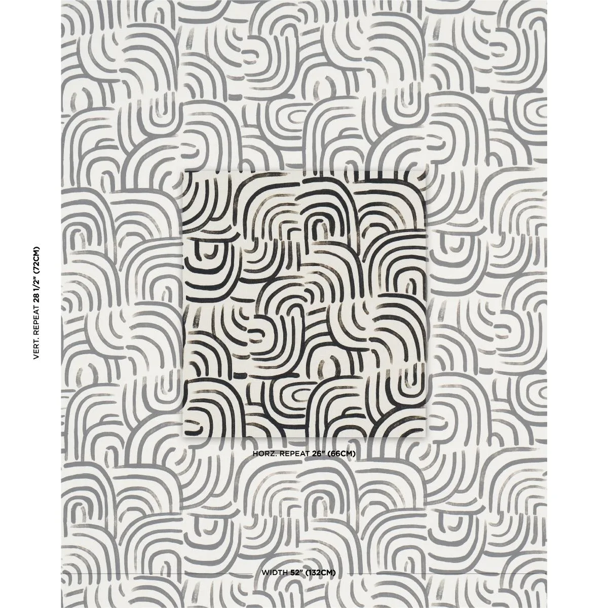Schumacher 182362 New Beat Carbon fabric swatch