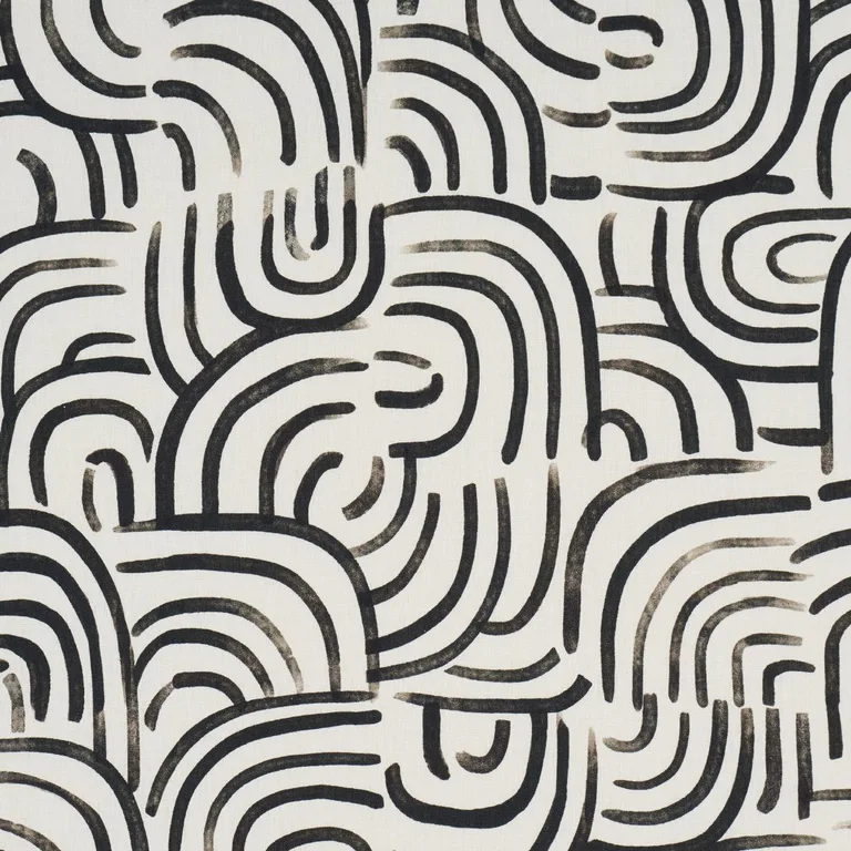 Schumacher 182362 New Beat Carbon fabric swatch