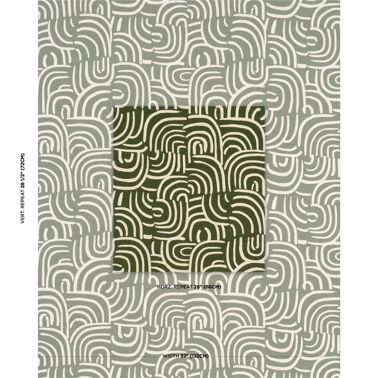 Schumacher 182363 New Beat Olive fabric swatch