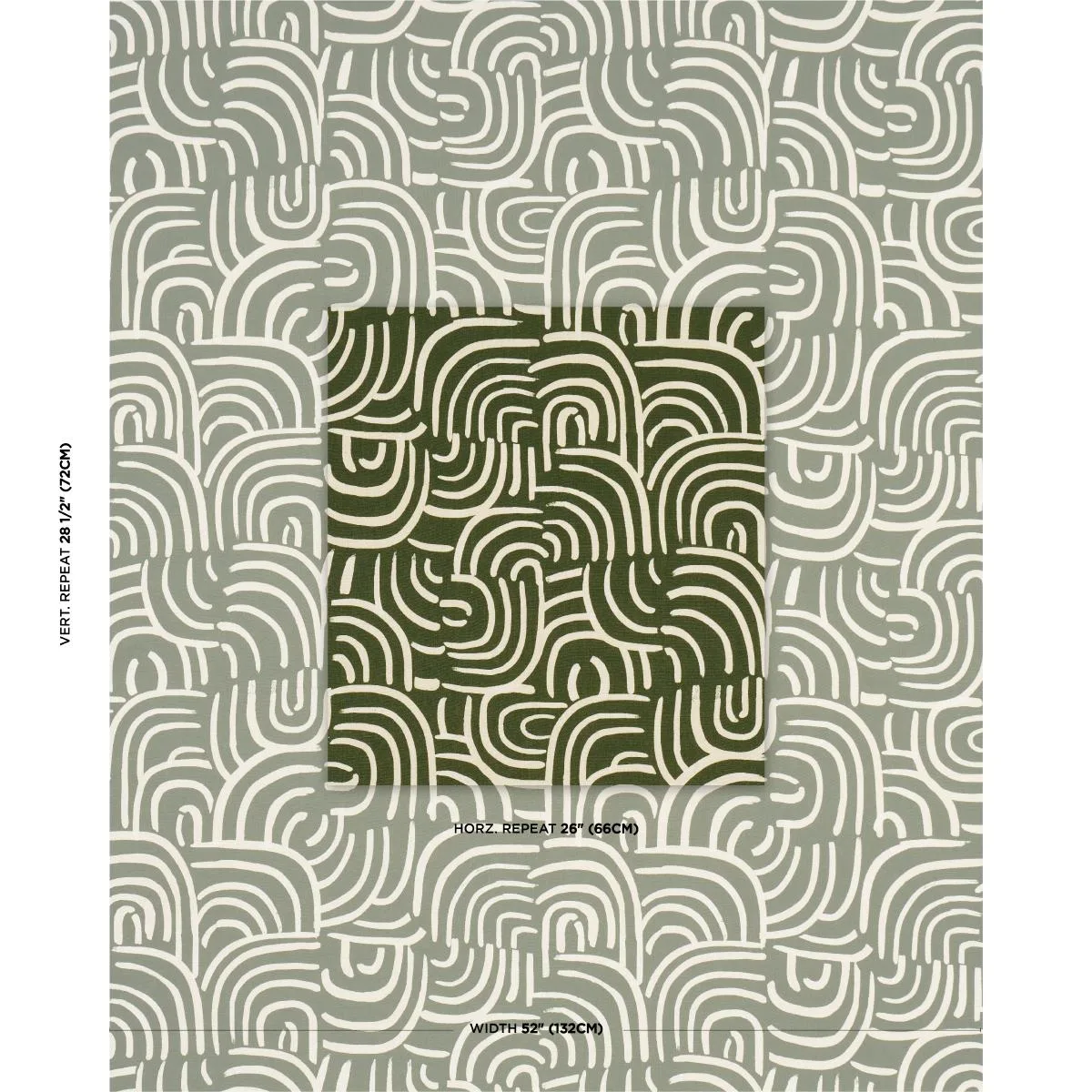 Schumacher 182363 New Beat Olive fabric swatch