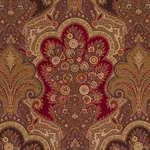 Schumacher 3362013 New Castle Paisley Cranberry fabric swatch