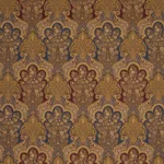 Schumacher 3362044 New Castle Paisley Indigo fabric swatch