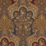 Schumacher 3362044 New Castle Paisley Indigo fabric swatch