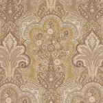 Schumacher 64590 New Castle Paisley Travertine fabric swatch