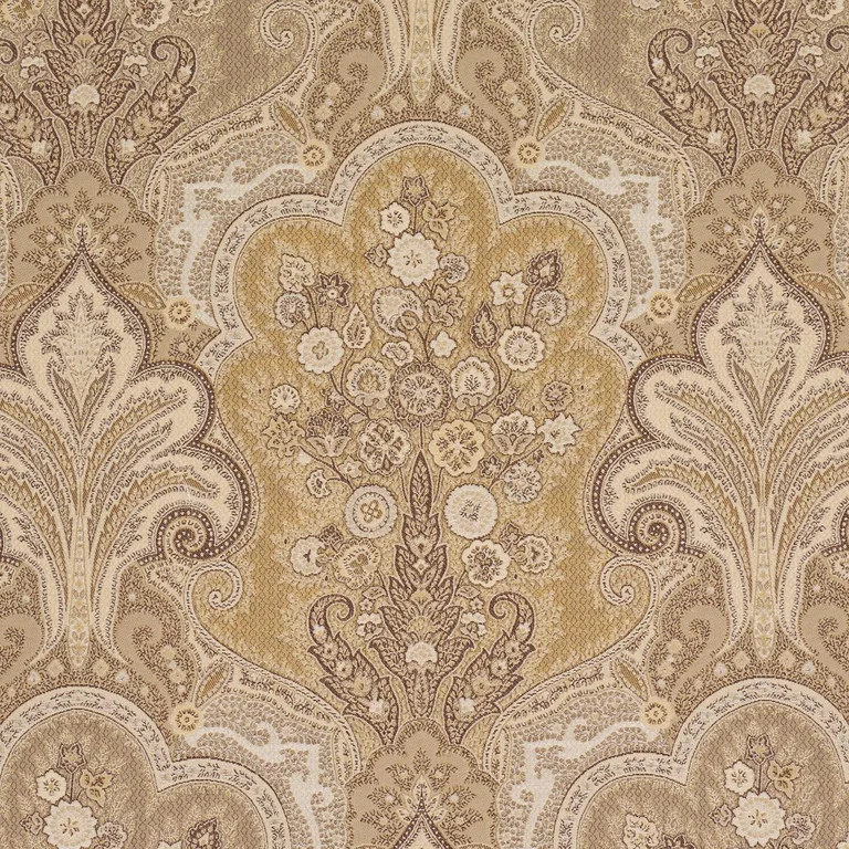 Schumacher 64590 New Castle Paisley Travertine fabric swatch