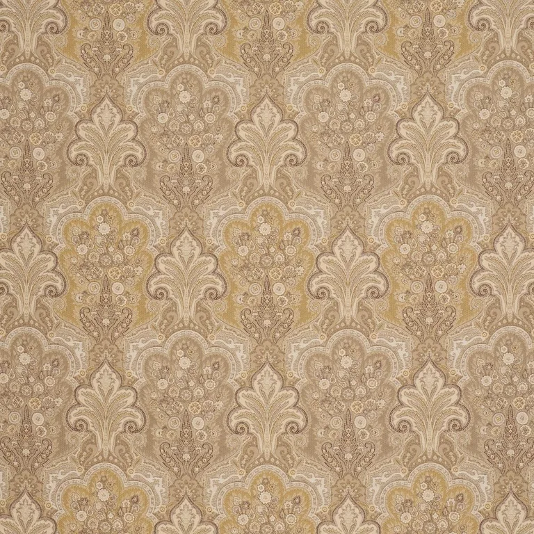 Schumacher 64590 New Castle Paisley Travertine fabric swatch