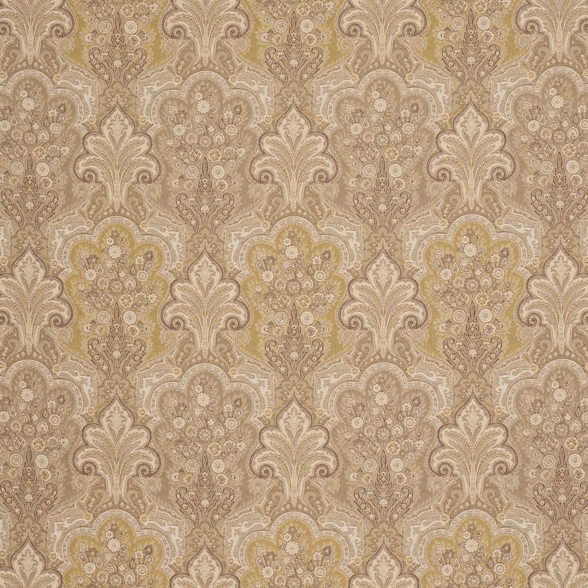 Schumacher 64590 New Castle Paisley Travertine fabric swatch