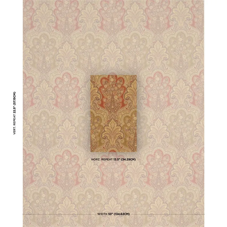 Schumacher 64591 New Castle Paisley Tuscan fabric swatch