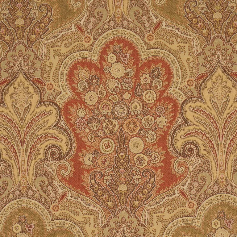 Schumacher 64591 New Castle Paisley Tuscan fabric swatch