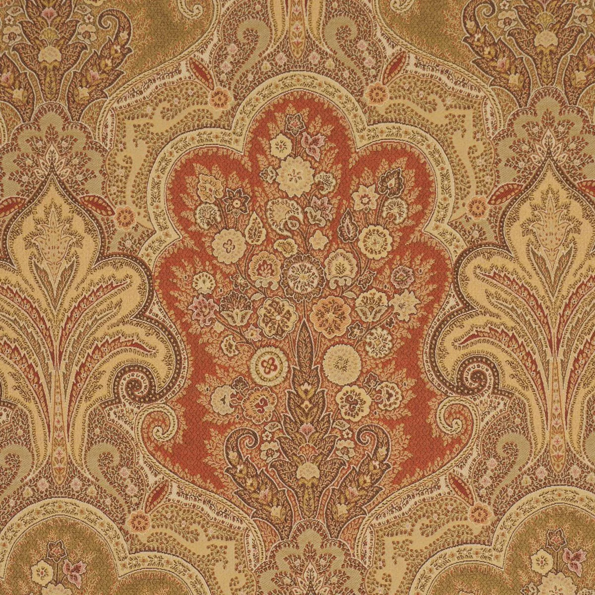 Schumacher 64591 New Castle Paisley Tuscan fabric swatch