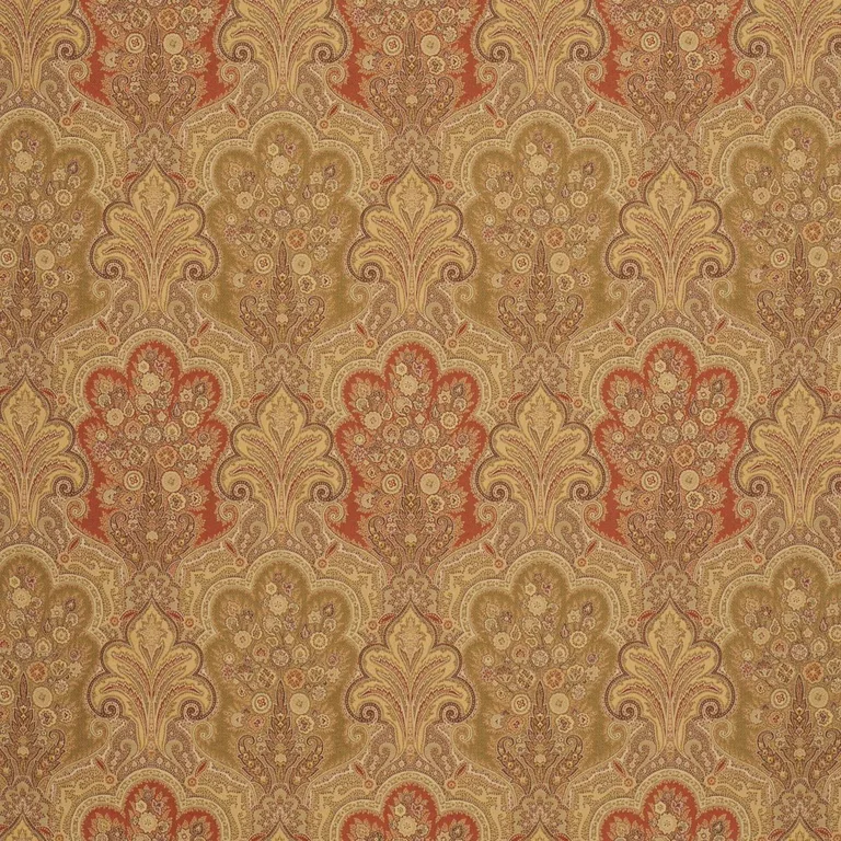 Schumacher 64591 New Castle Paisley Tuscan fabric swatch