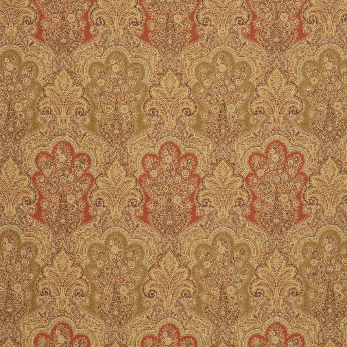 Schumacher 64591 New Castle Paisley Tuscan fabric swatch