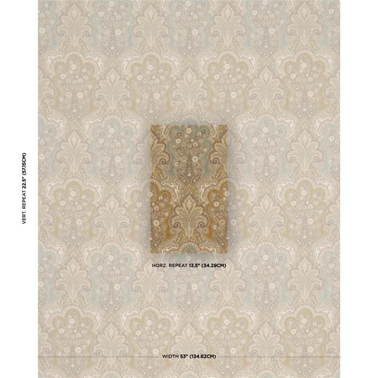 Schumacher 64592 New Castle Paisley Venetian fabric swatch