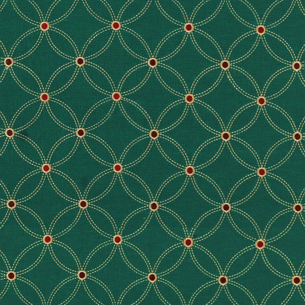 Schumacher 62252 Nexus Embroidery Smoky Teal fabric swatch