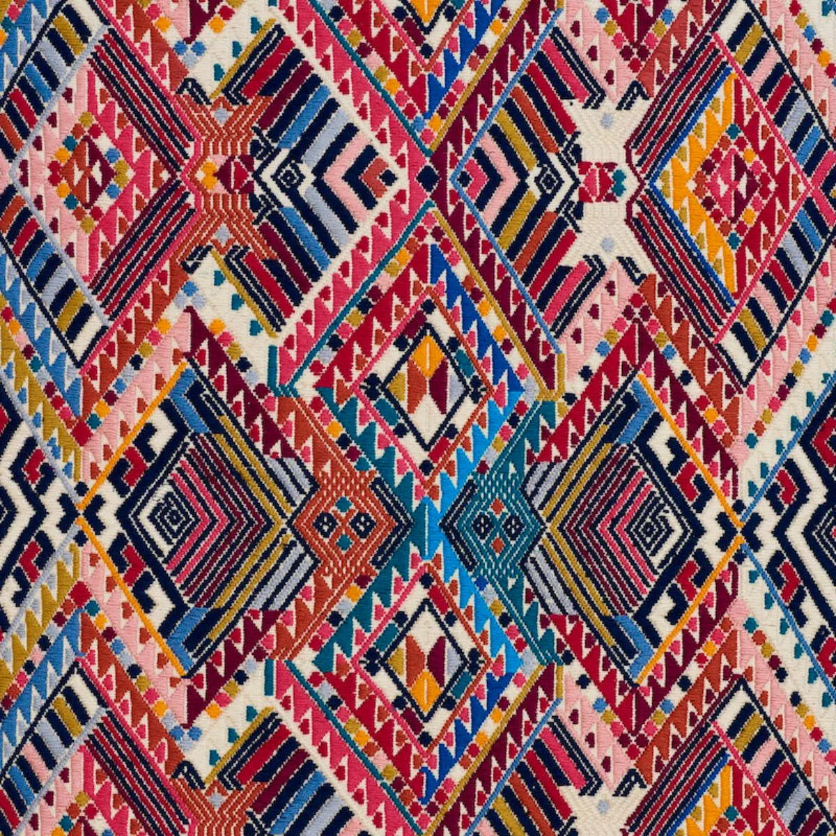 Schumacher 79280 Nica Hand Woven Brocade Rosa fabric swatch