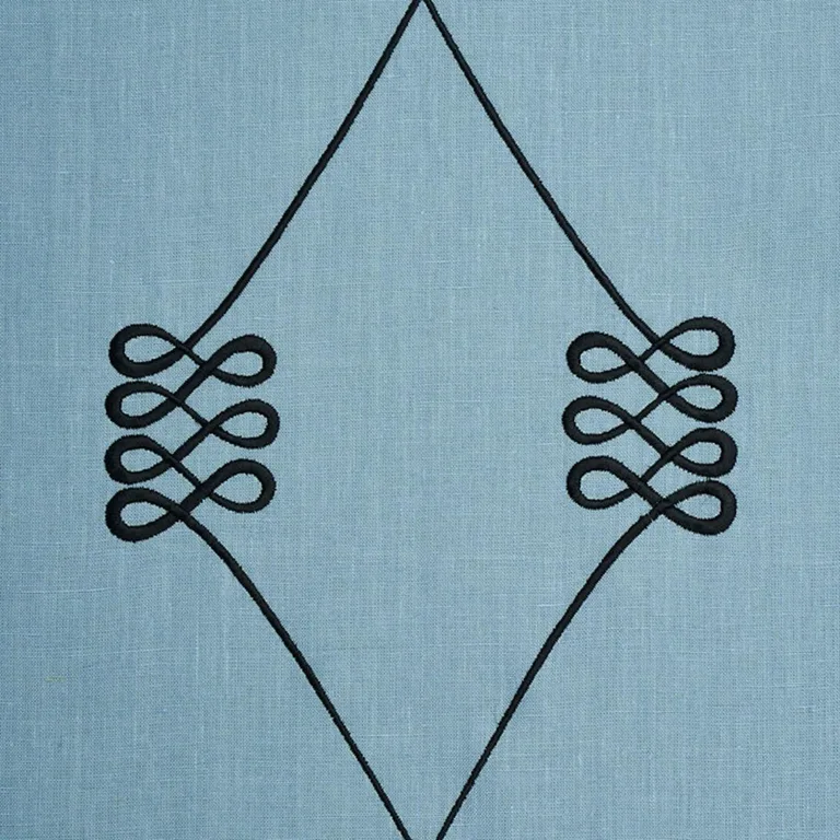 Schumacher 78202 Nicolette Embroidery Dusty Blue fabric swatch