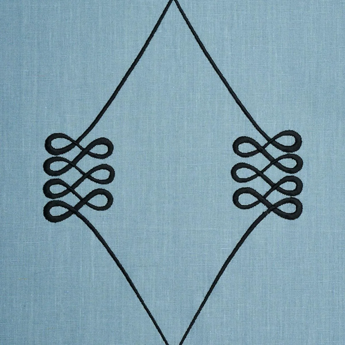 Schumacher 78202 Nicolette Embroidery Dusty Blue fabric swatch