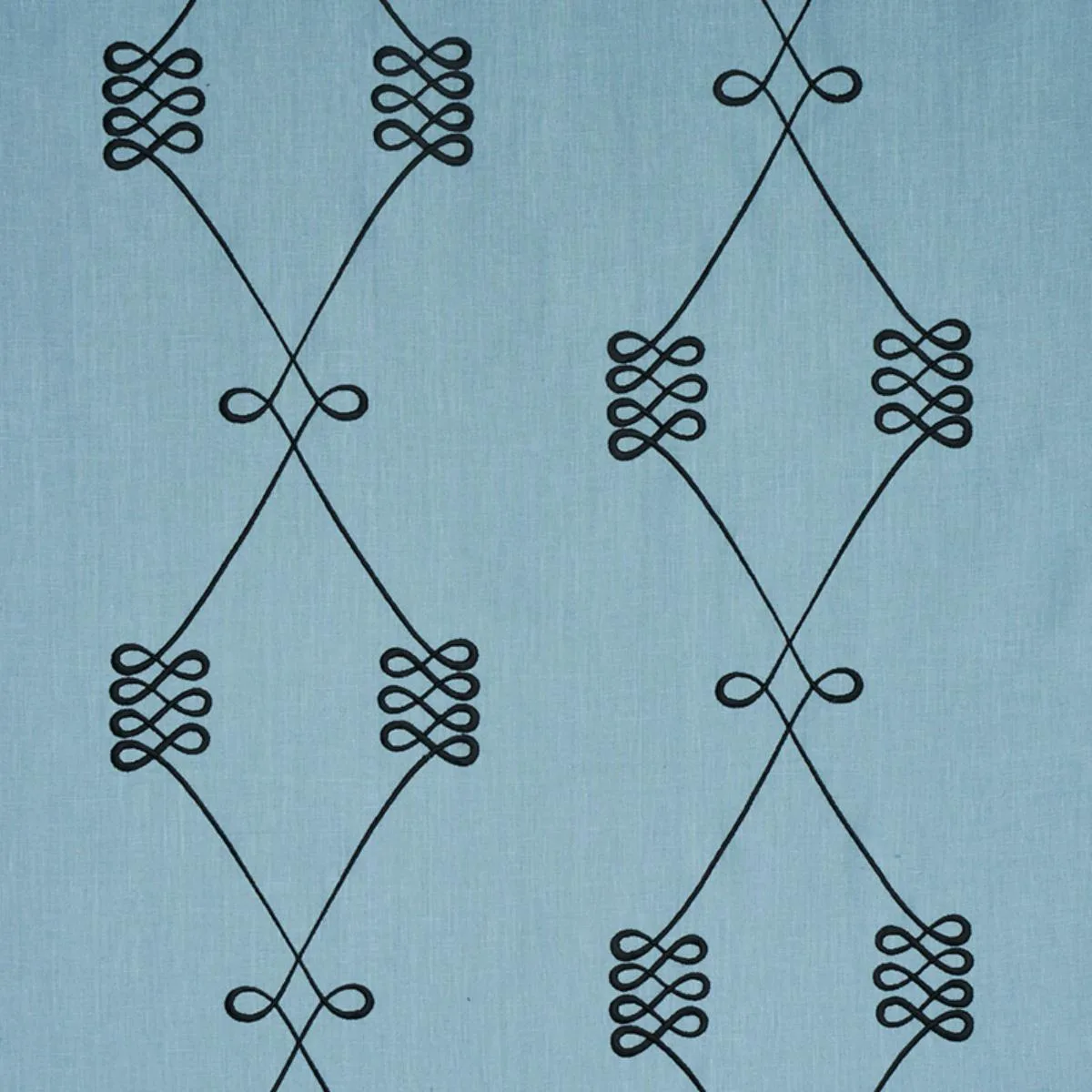 Schumacher 78202 Nicolette Embroidery Dusty Blue fabric swatch