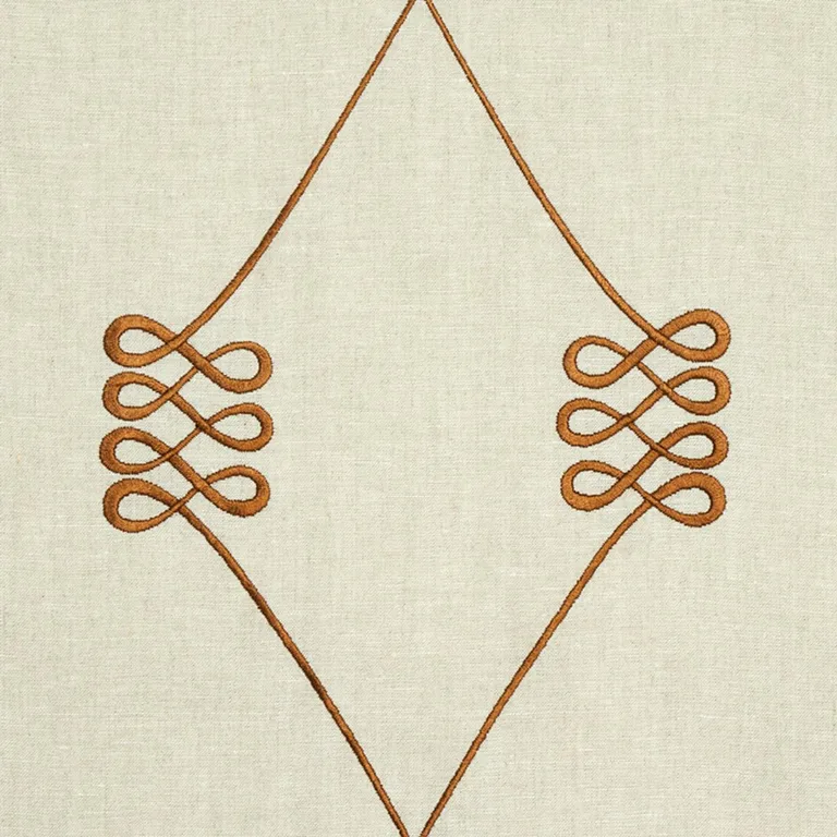 Schumacher 78201 Nicolette Embroidery Natural fabric swatch
