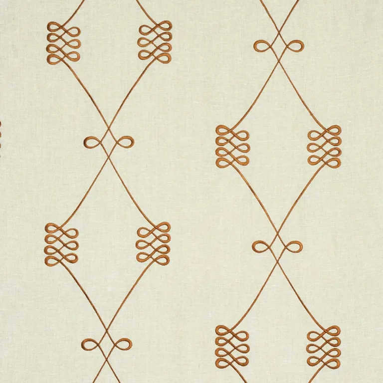 Schumacher 78201 Nicolette Embroidery Natural fabric swatch