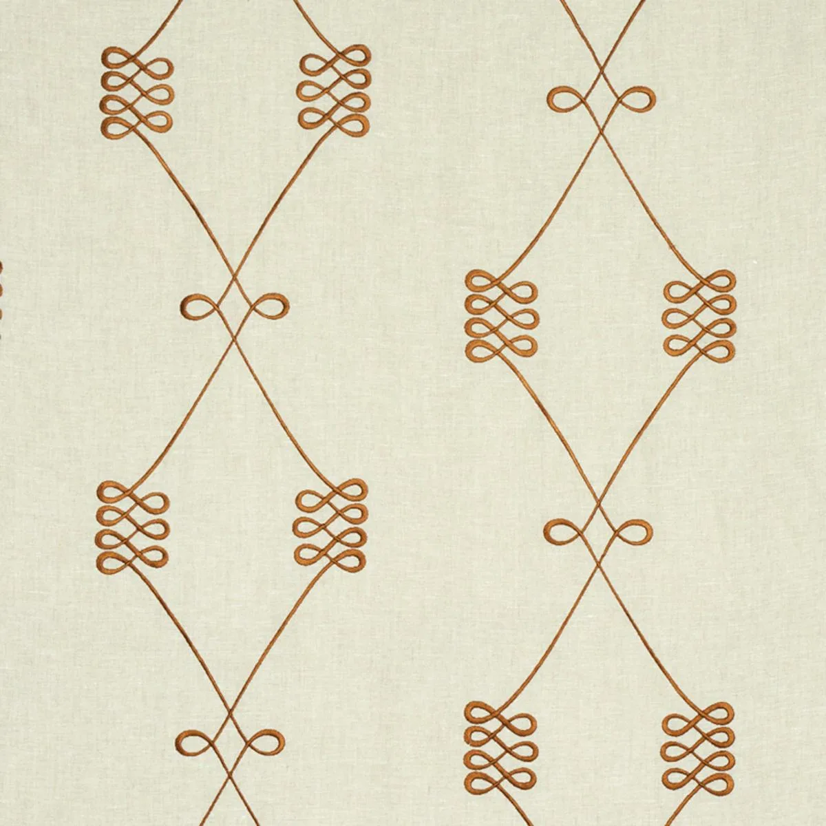 Schumacher 78201 Nicolette Embroidery Natural fabric swatch