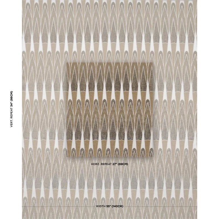 Schumacher 86941 Nightfall Skyline Metallic Brown fabric swatch