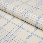 Schumacher 80301 Nils Plaid Linen Blue fabric swatch