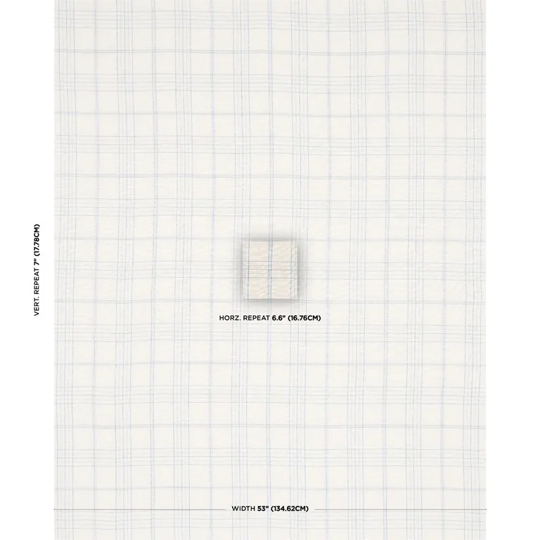 Schumacher 80301 Nils Plaid Linen Blue fabric swatch