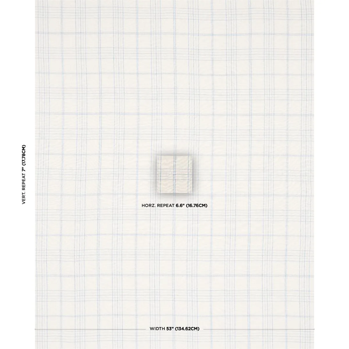 Schumacher 80301 Nils Plaid Linen Blue fabric swatch