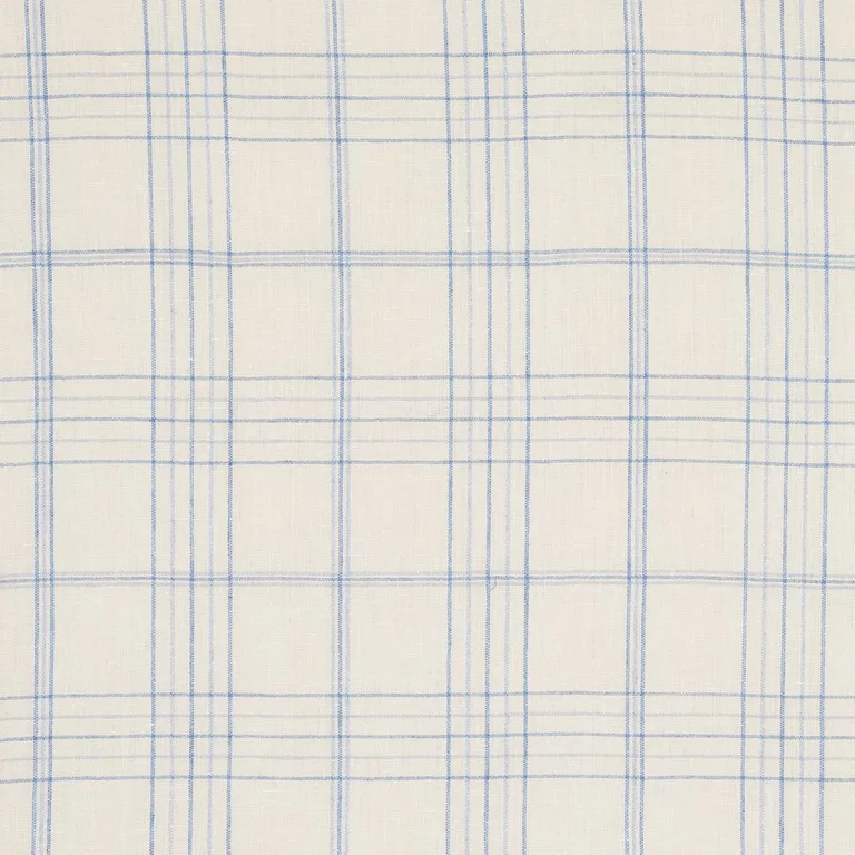 Schumacher 80301 Nils Plaid Linen Blue fabric swatch