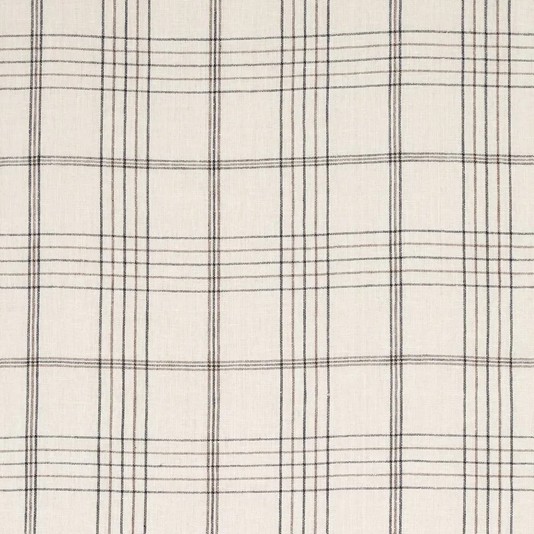 Schumacher 80302 Nils Plaid Linen Charcoal fabric swatch