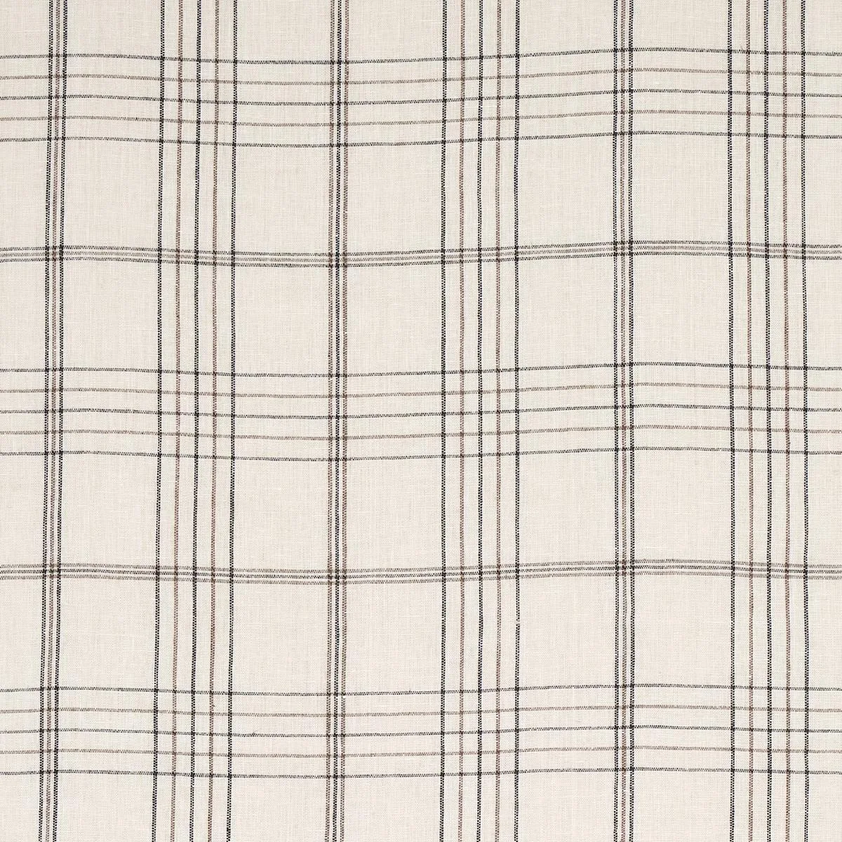 Schumacher 80302 Nils Plaid Linen Charcoal fabric swatch