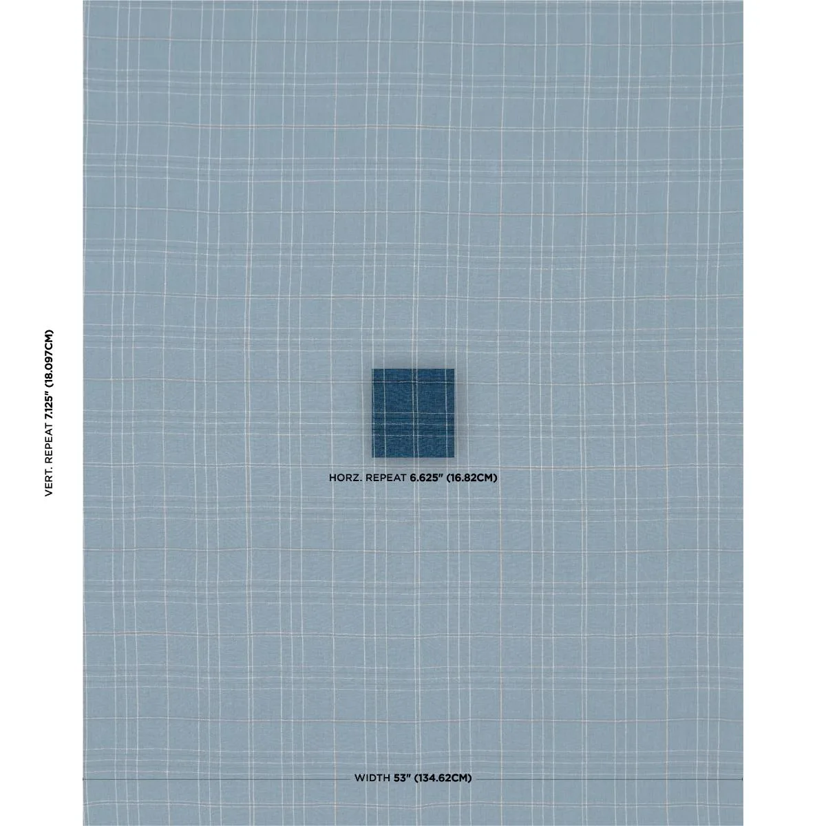 Schumacher 80305 Nils Plaid Linen Denim fabric swatch
